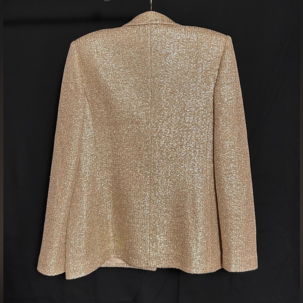 St. John gold knit blazer - Picture 2 of 13